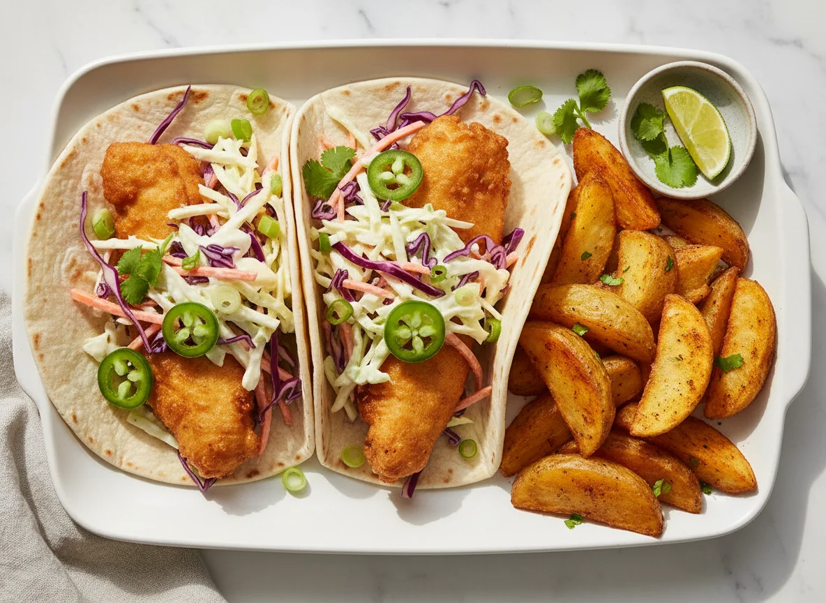 Fish Tacos with Wedges photo