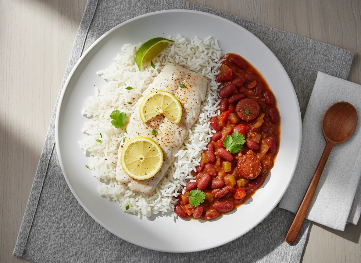 Fish with Red Beans and Rice photo