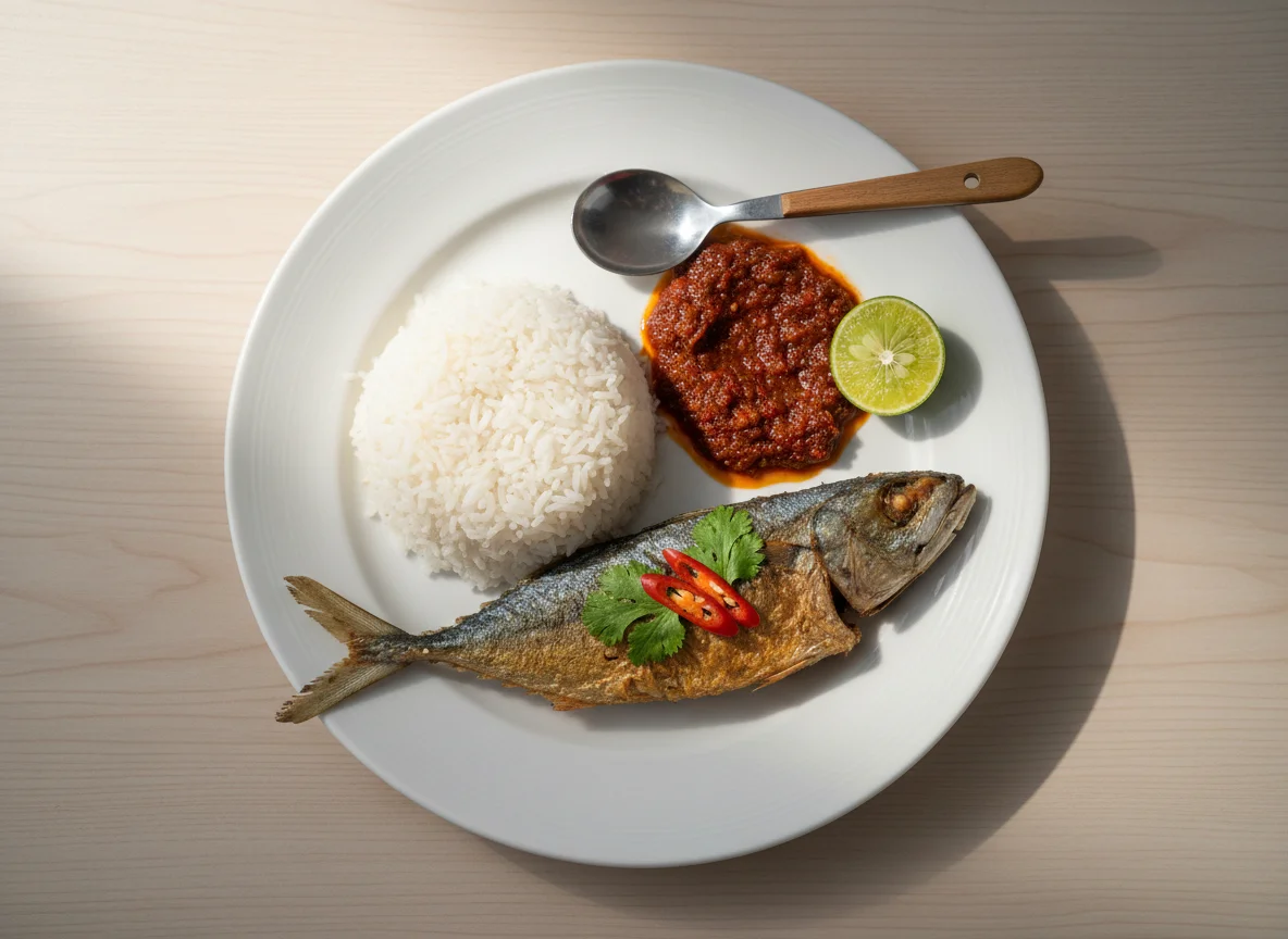 Fish with Sambal and Rice photo