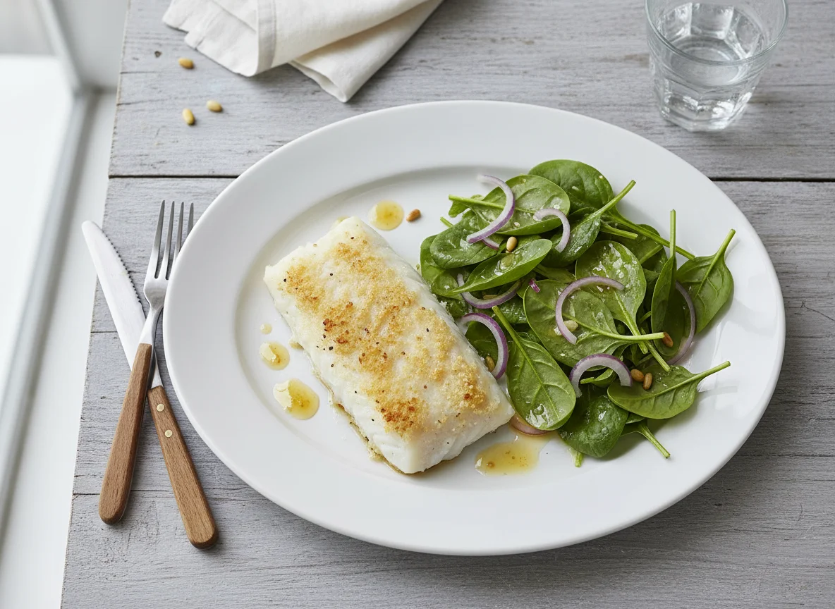 Fish with Spinach Salad photo