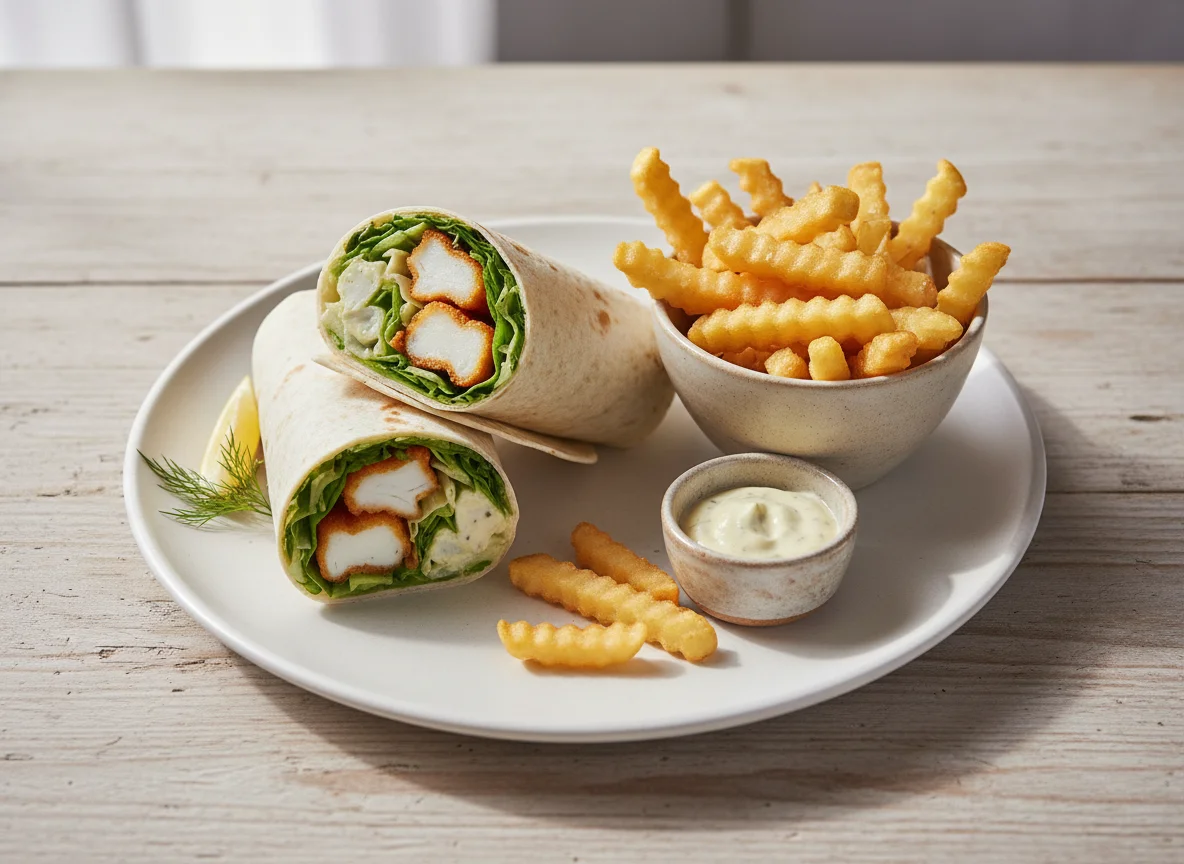 Fish Wrap and French Fries photo