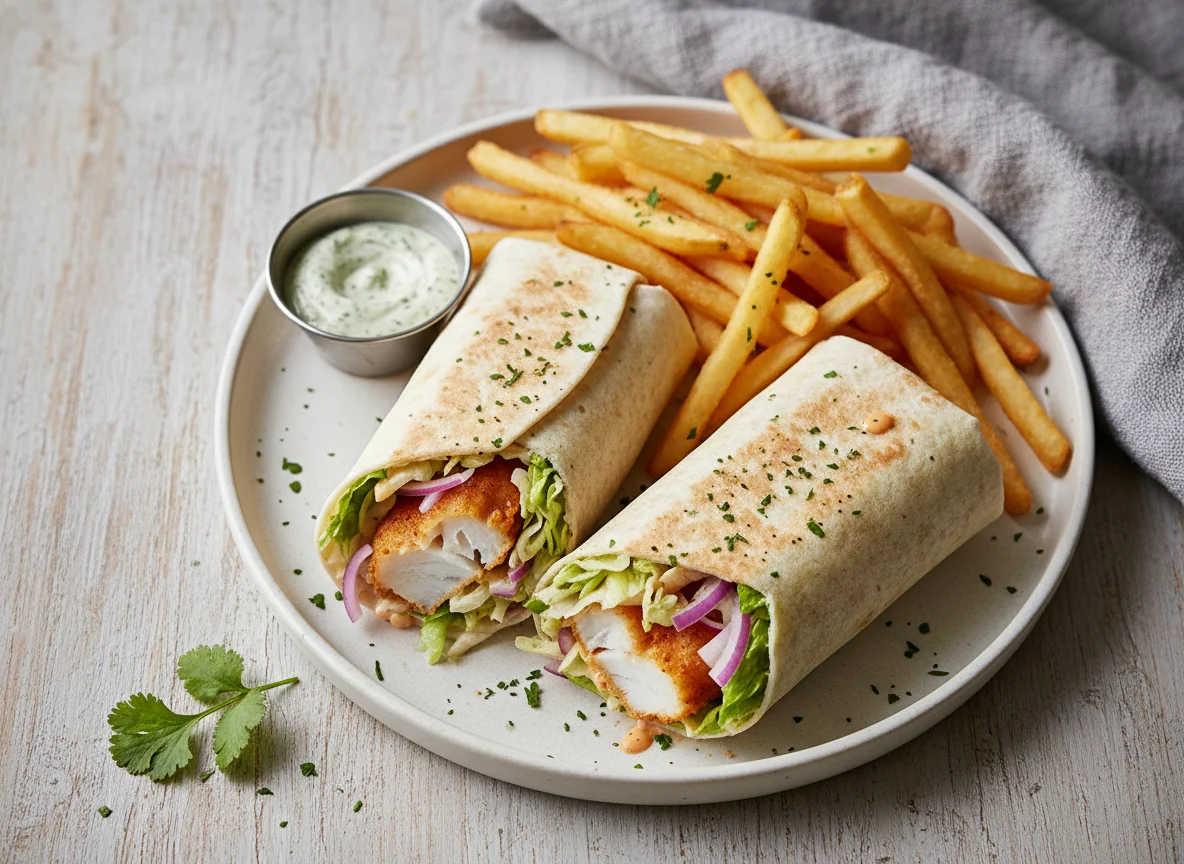 Fish Wrap with Fries photo