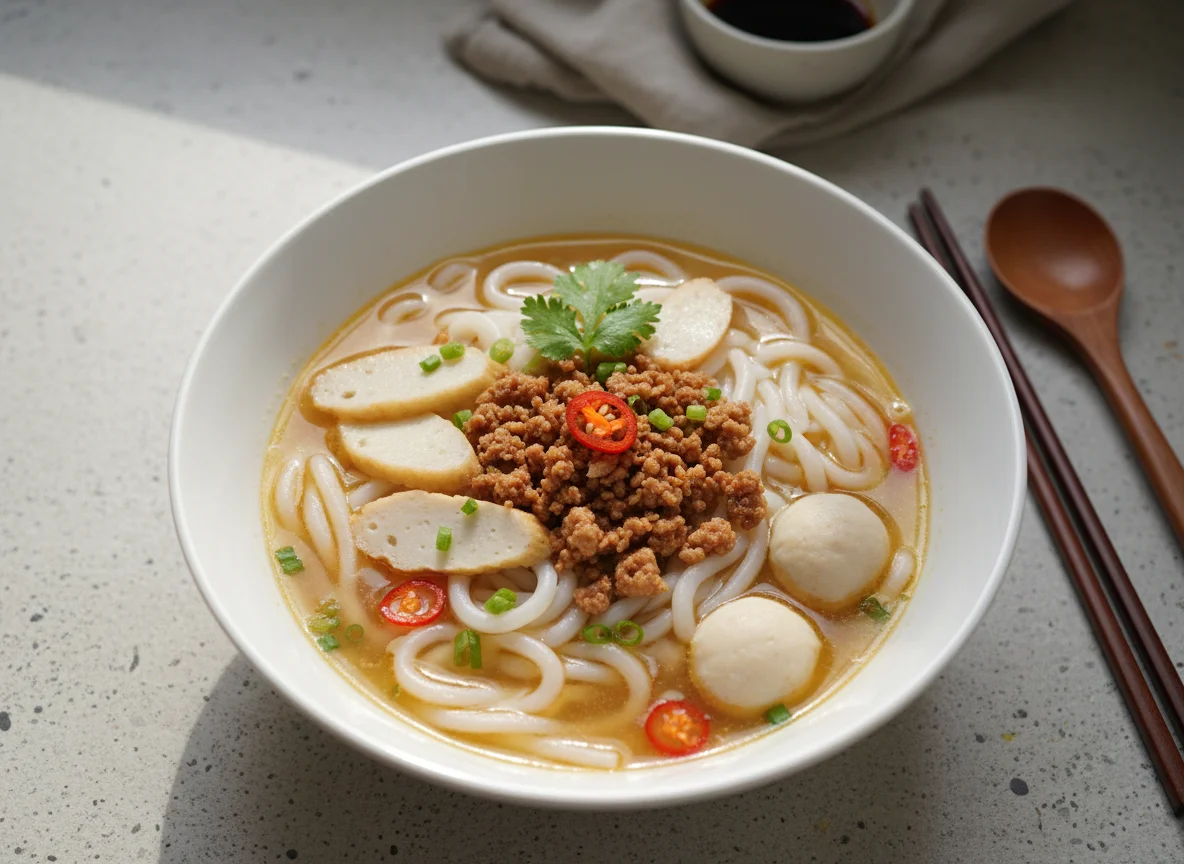 Fishball and Minced Pork Noodle Soup photo