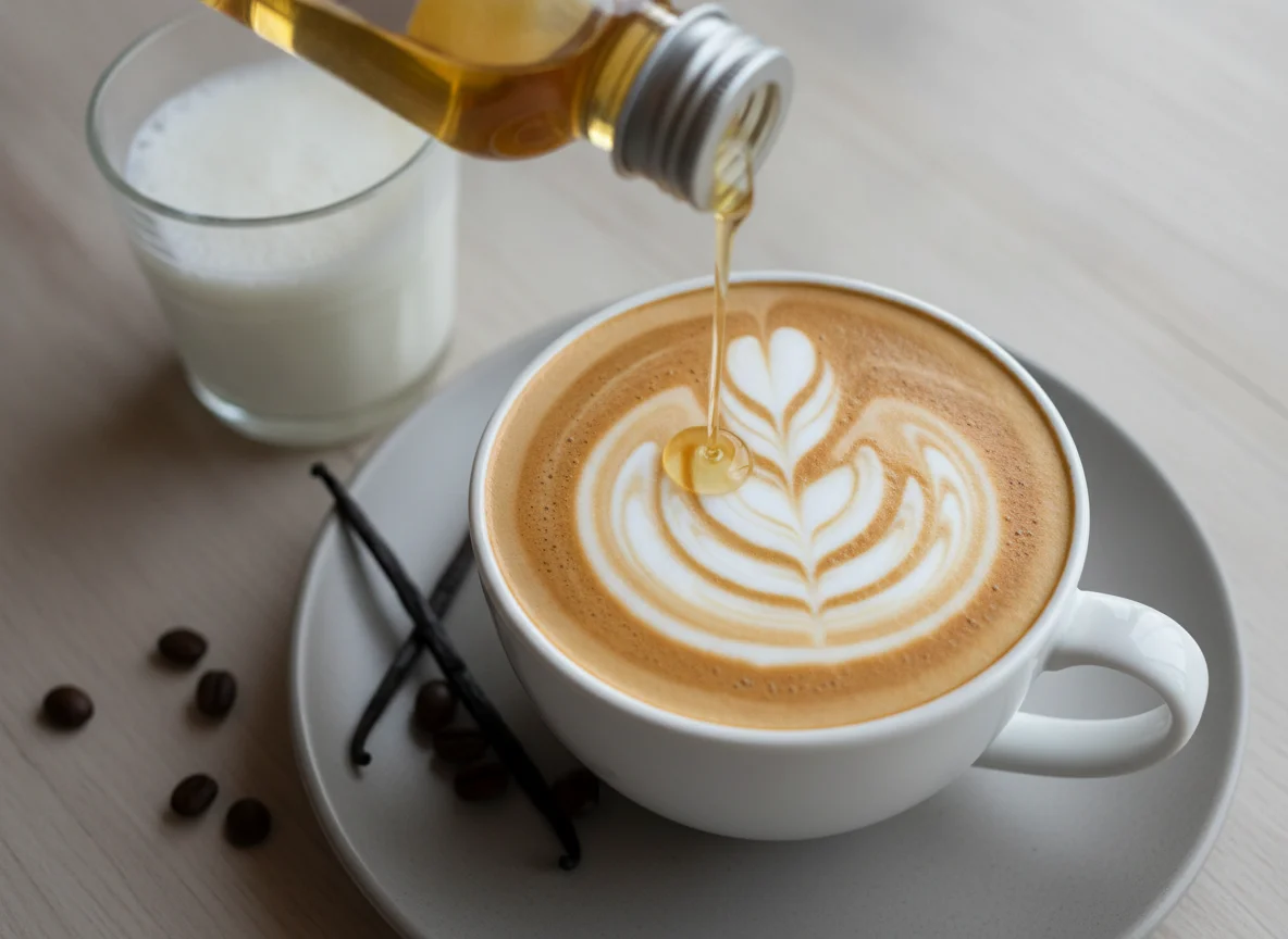 Flat White with Sugarfree French Vanilla Syrup photo