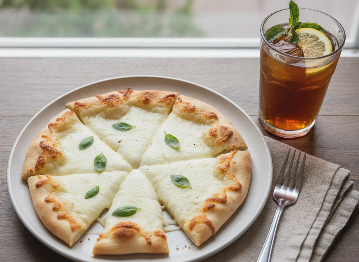 Flatbread with Cheese and Tea photo