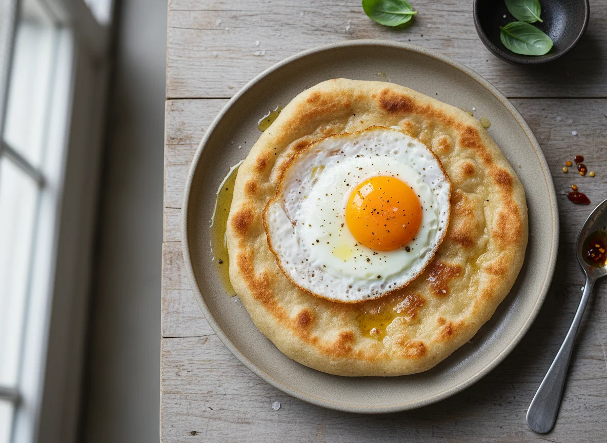 Flatbread with Fried Egg photo