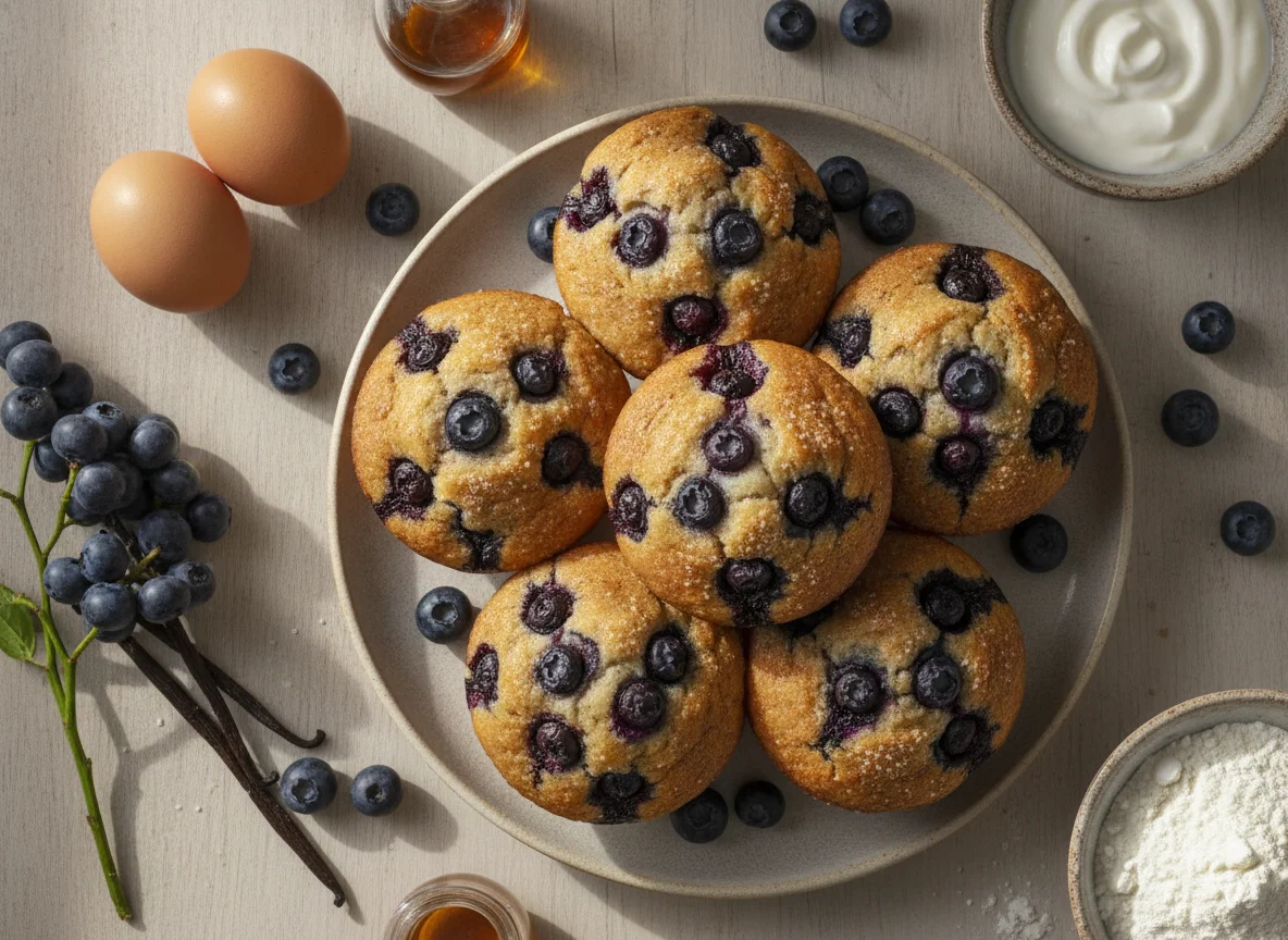 Fluffy Blueberry Greek Yogurt Muffins photo