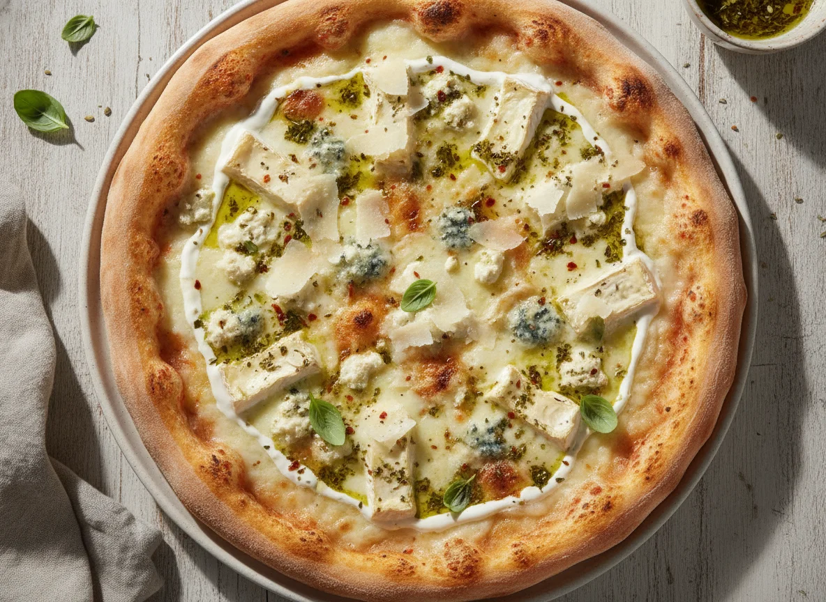 Four Cheese Pizza (Quattro Formaggi) photo