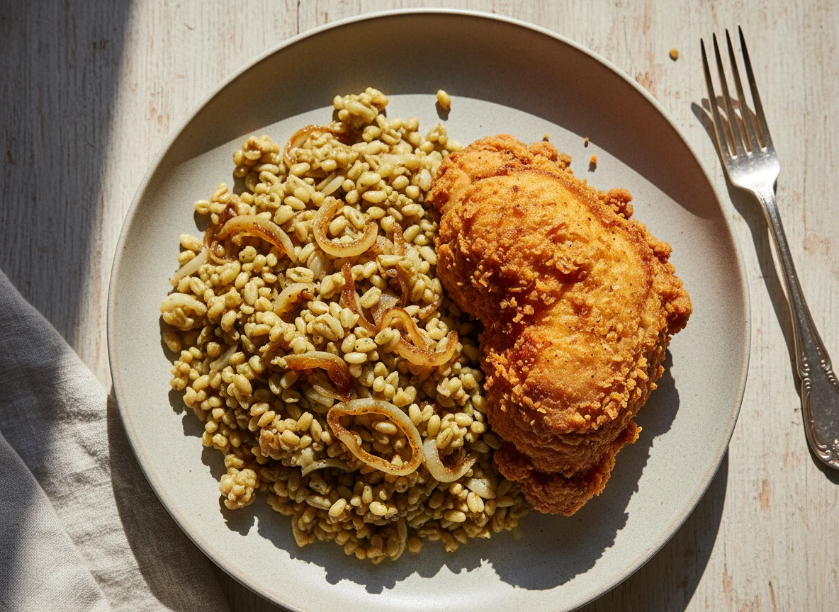 Freekeh with Fried Chicken photo
