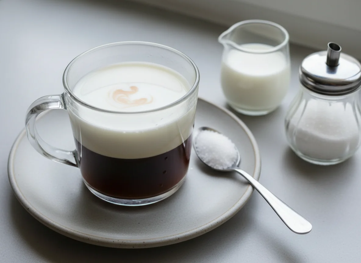 Fresh milk coffee photo