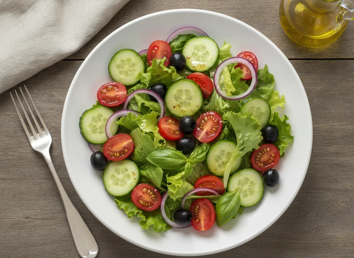 Fresh Vegetable Salad with Olives photo