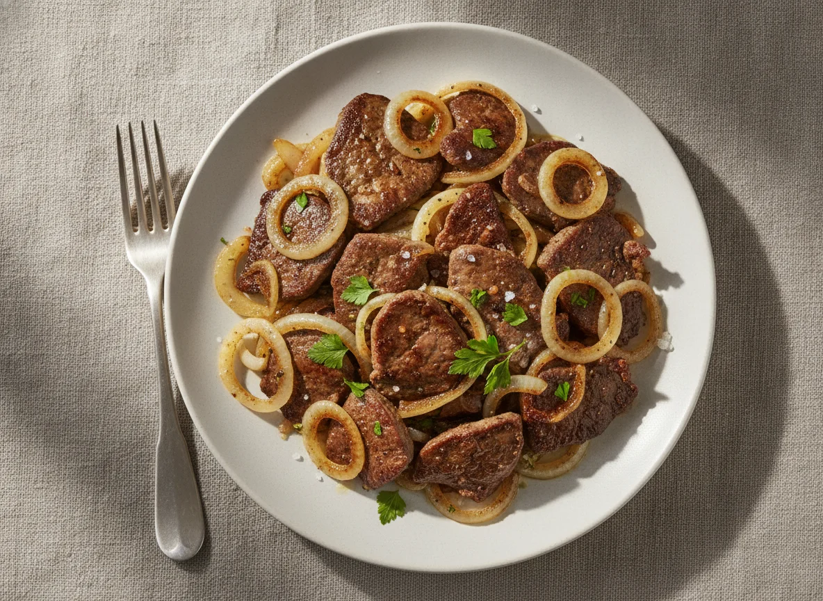 Fried Beef Liver with Onions photo