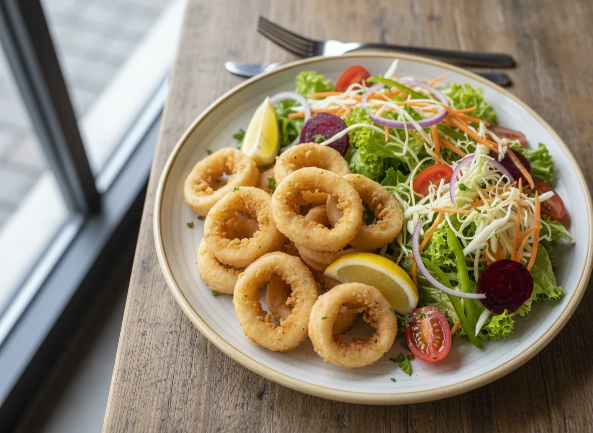 Fried Calamari with Mixed Salad photo
