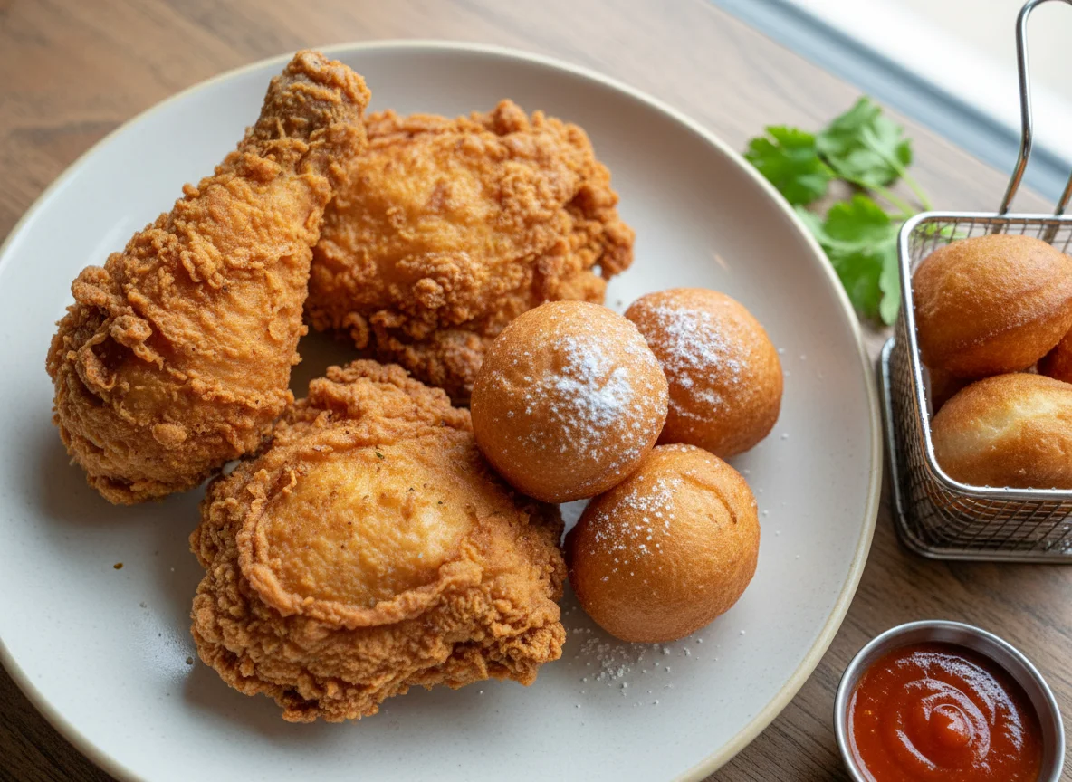Fried Chicken and Puff-Puff photo