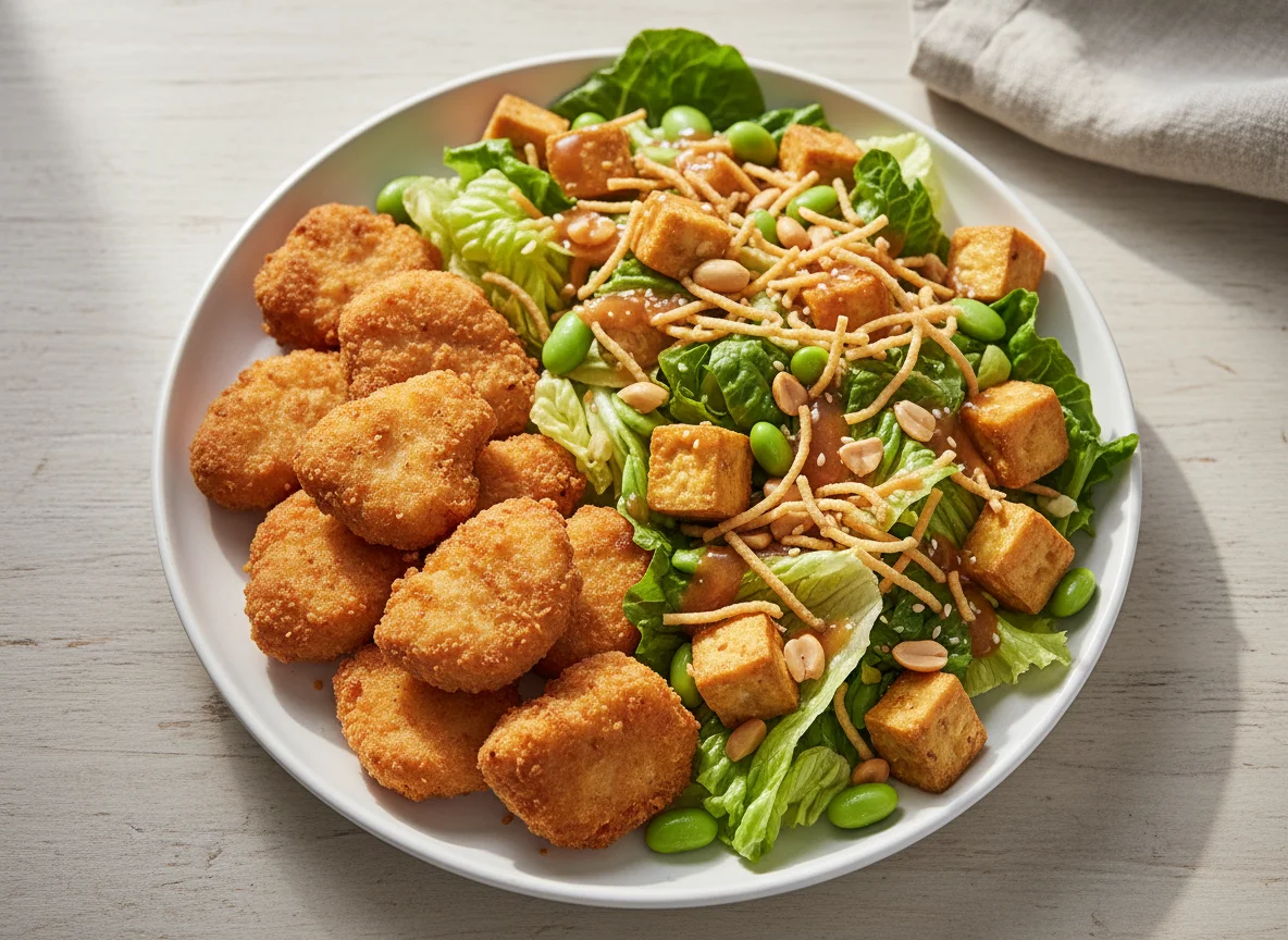 Fried Chicken Nuggets and Salad photo