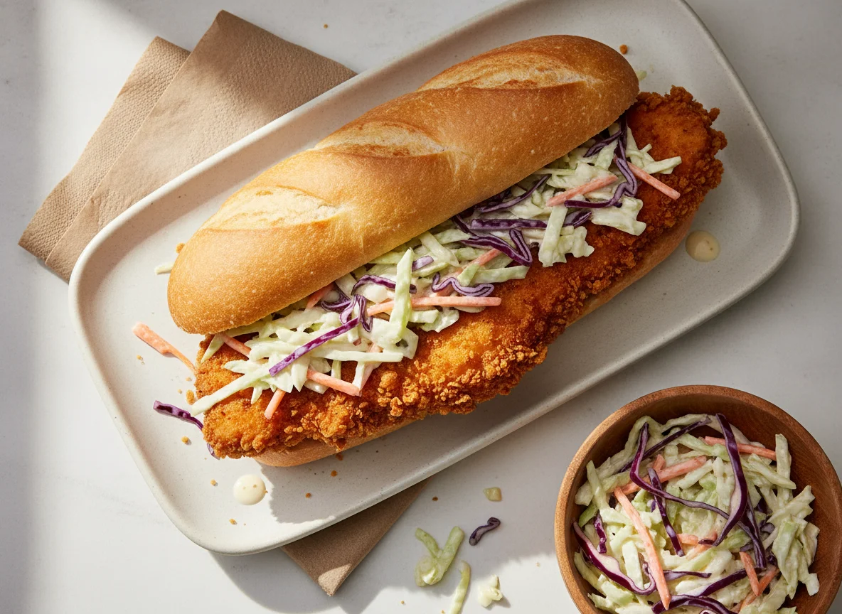 Fried Chicken Sub with Coleslaw photo