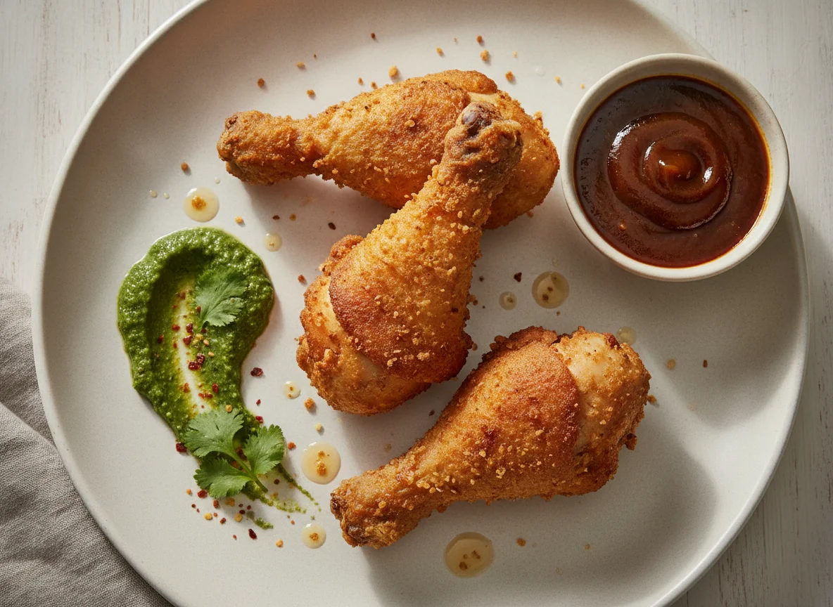 Fried Chicken with Chutneys photo