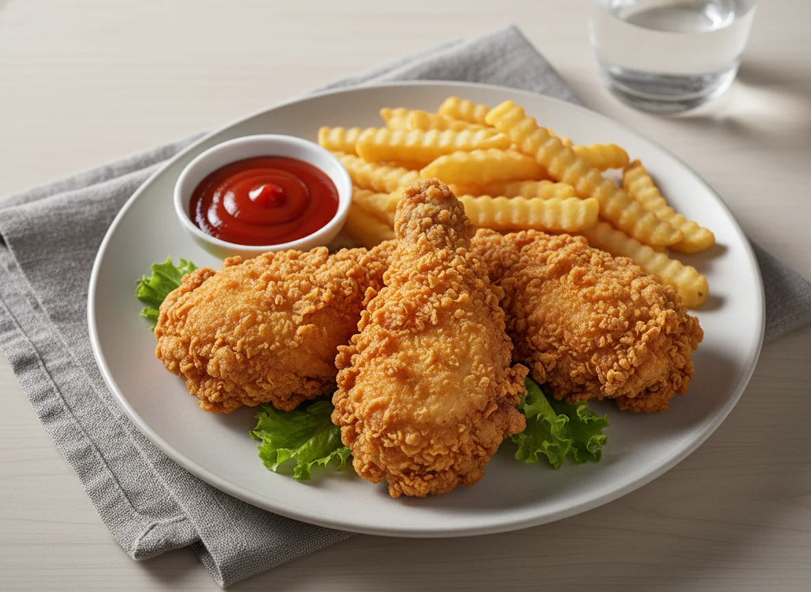 Fried Chicken with Fries photo