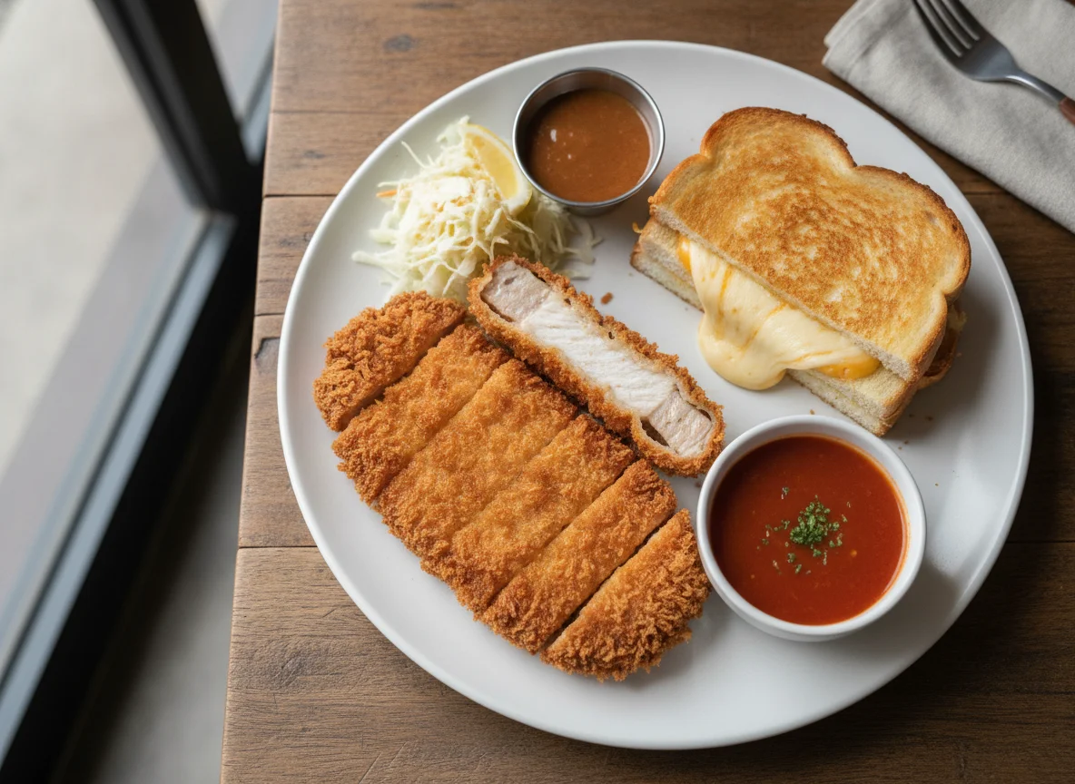 Fried Cutlet and Grilled Cheese Toast photo