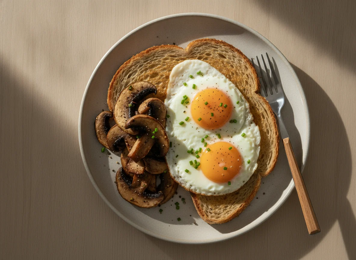 Fried Egg and Mushroom on Toast photo
