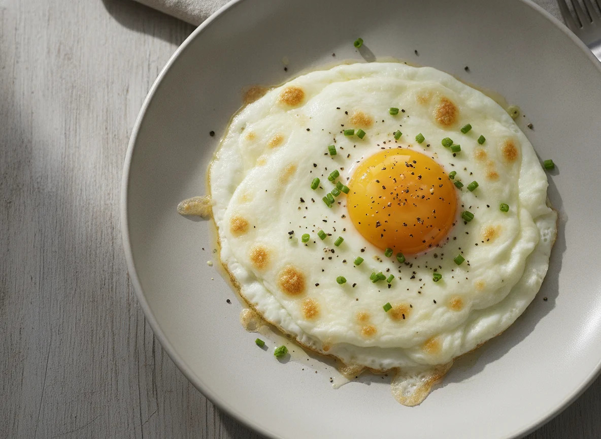Fried Egg with Melted Cheese photo