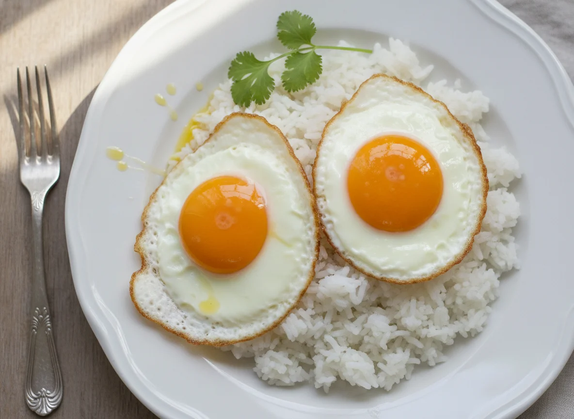 Fried Egg with White Rice photo