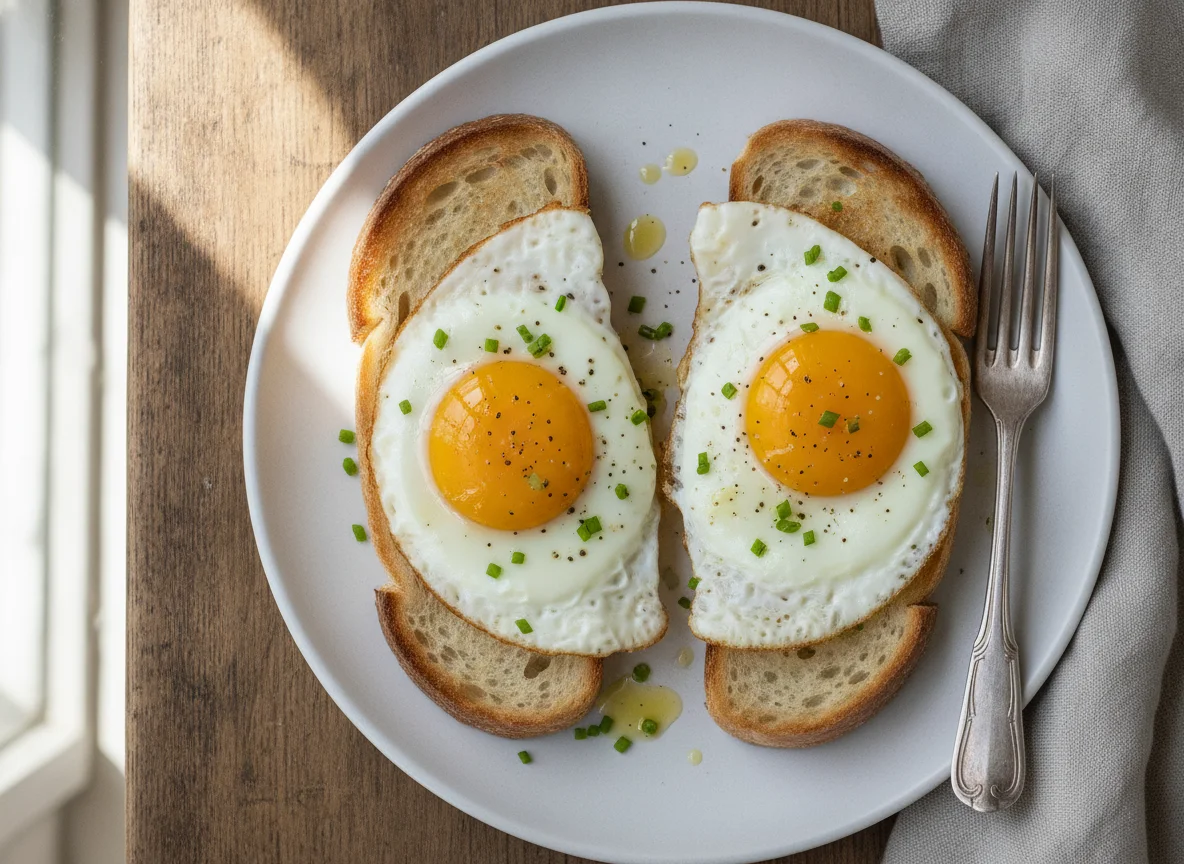 Fried Eggs on Bread photo