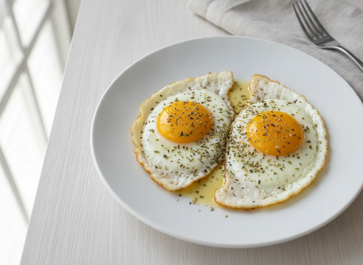 Fried Eggs with Herbs photo