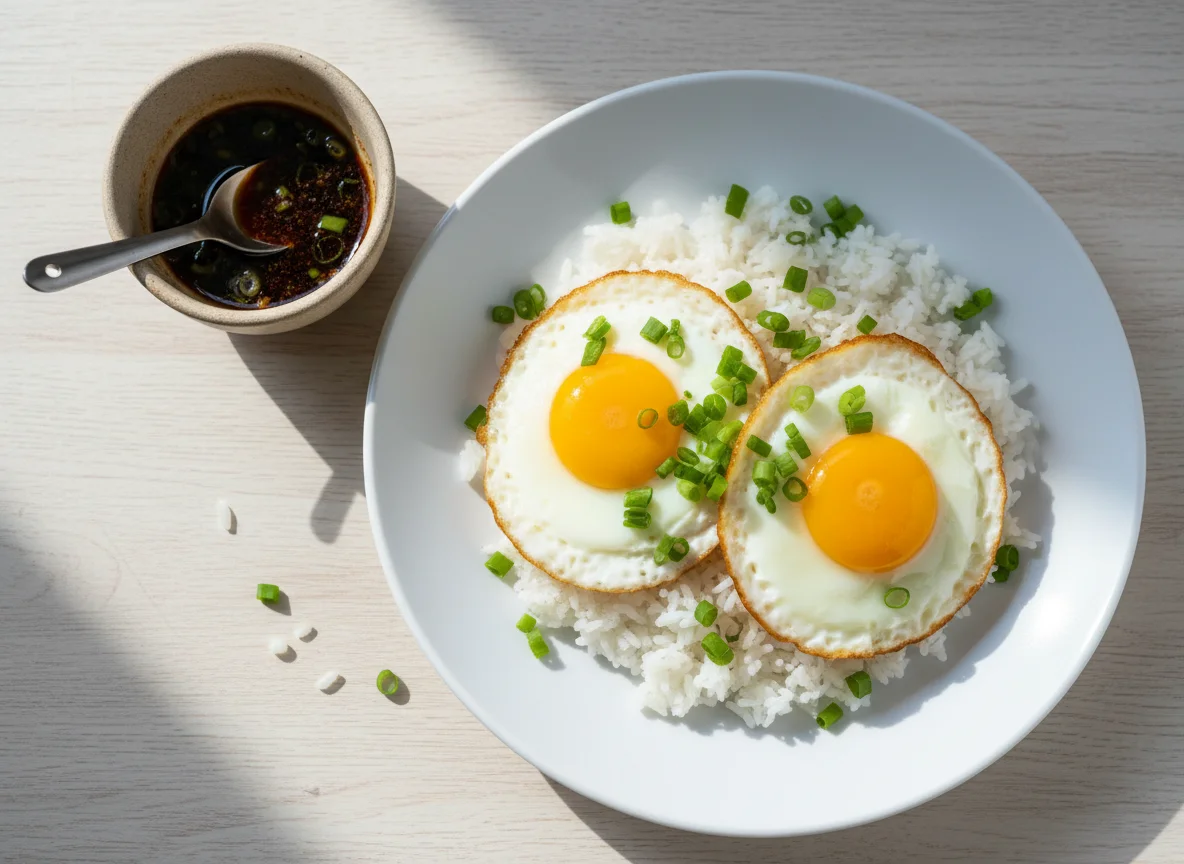 Fried Eggs with Rice photo