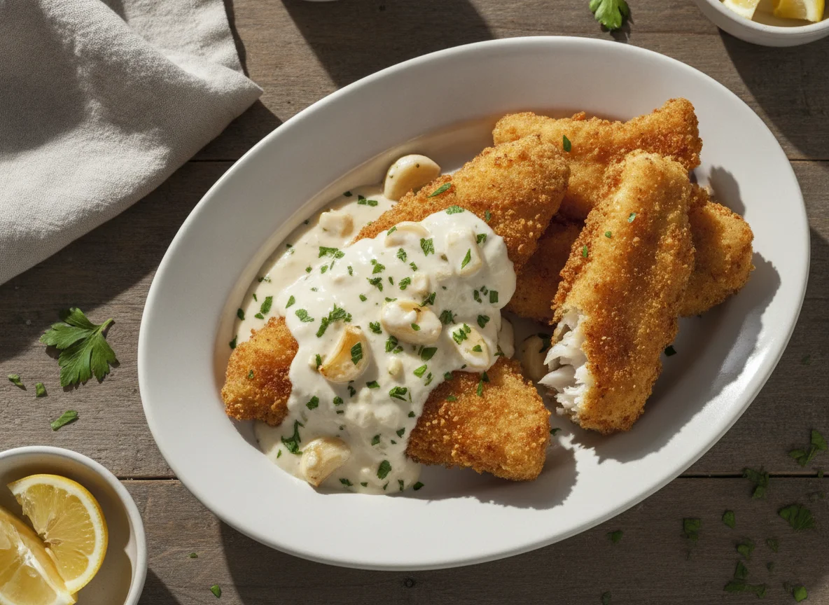 Fried Fish with Garlic Sauce photo