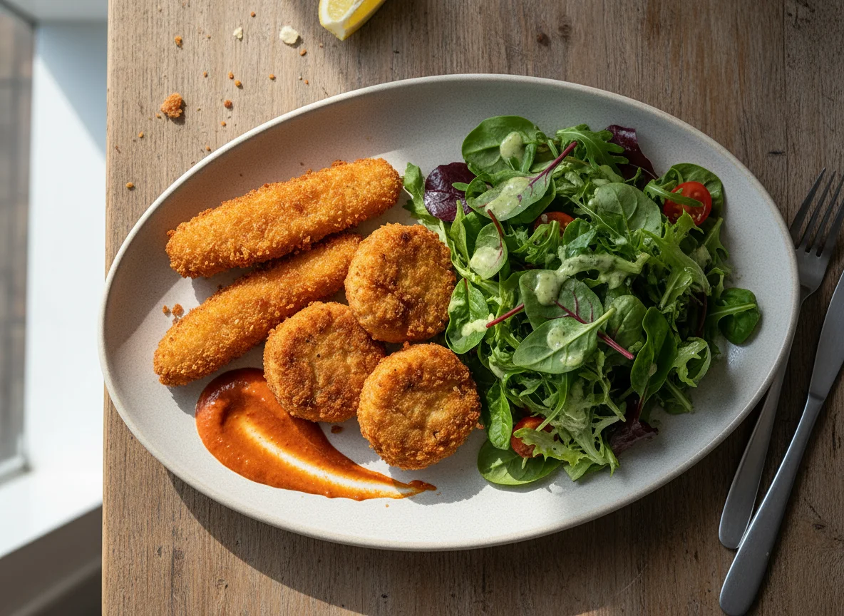 Fried Fish/Chicken with Salad photo