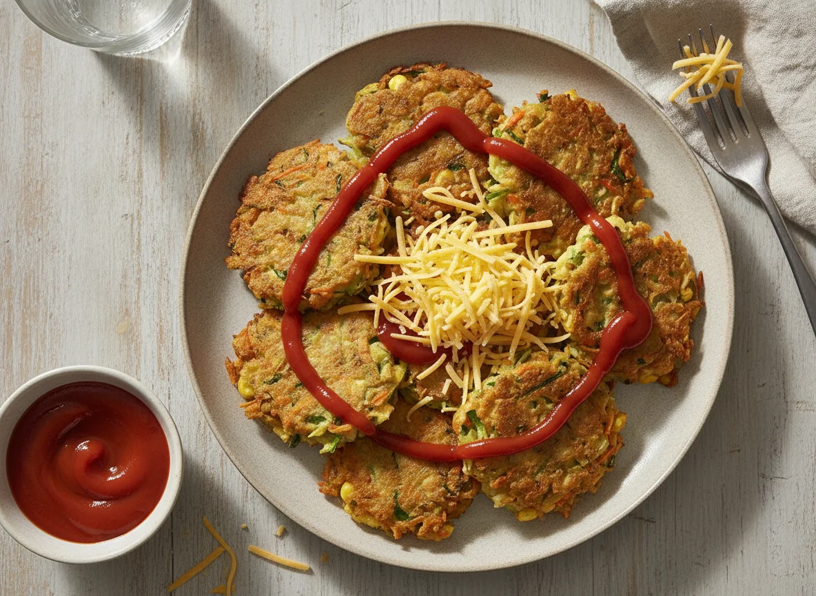 Fried Fritters with Sauce and Cheese photo