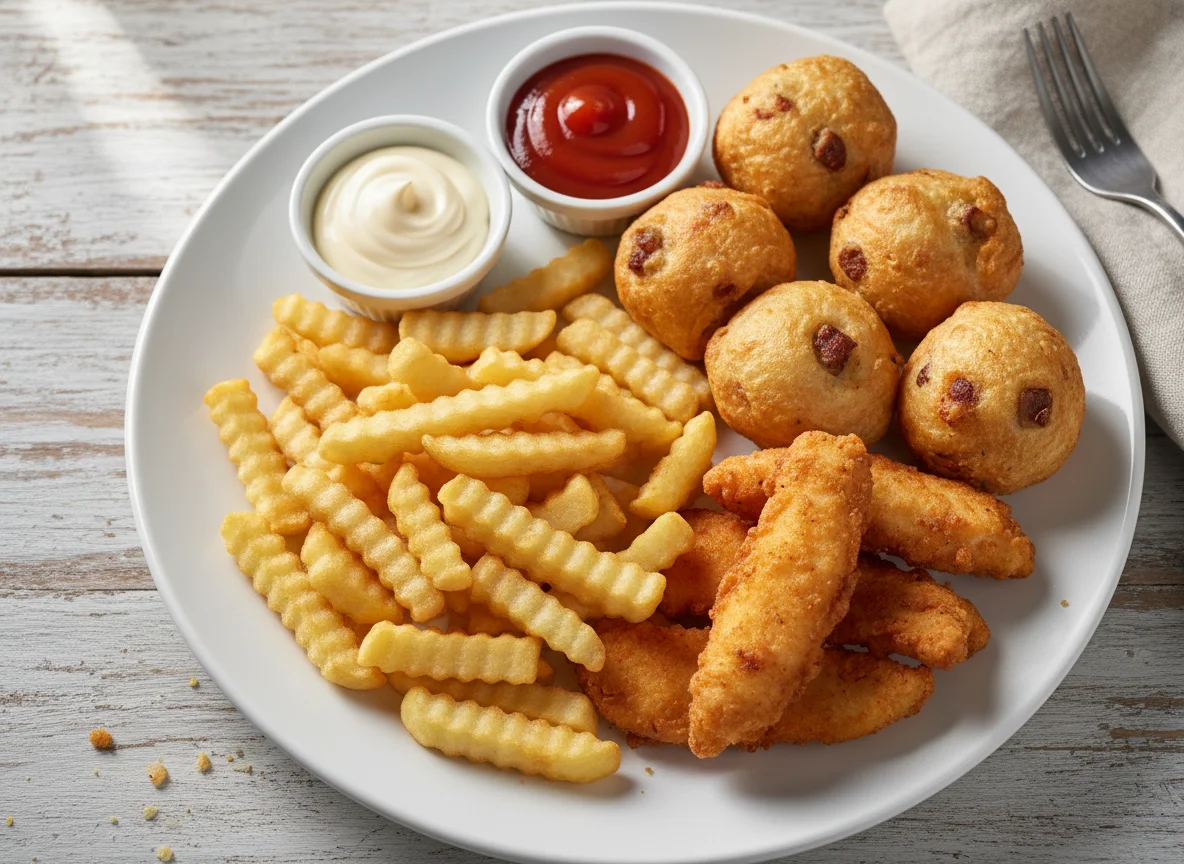 Fried Platter with Sauces photo
