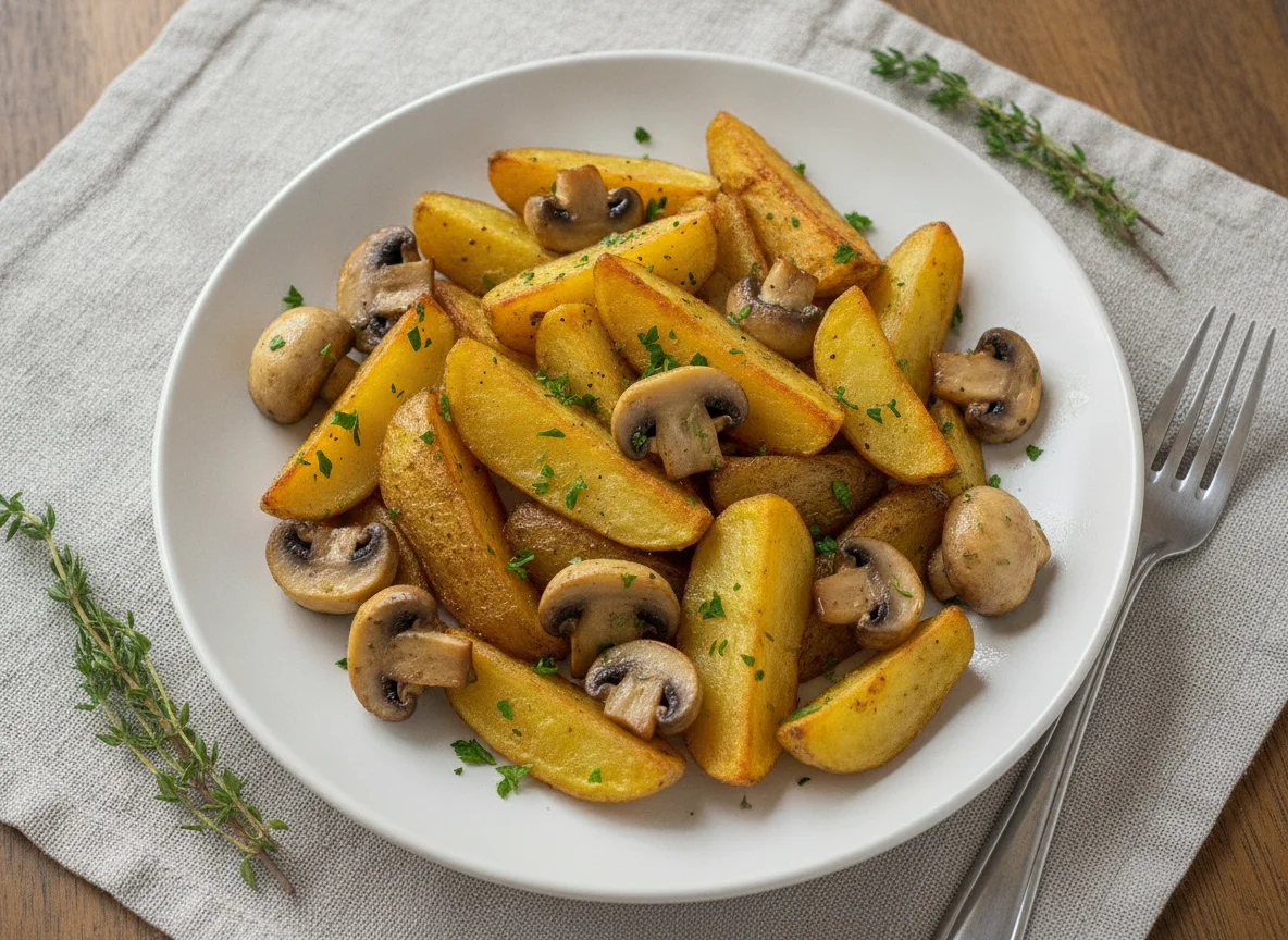 Fried Potatoes with Mushrooms photo
