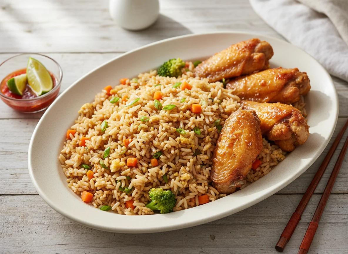 Fried Rice with Chicken Wings photo