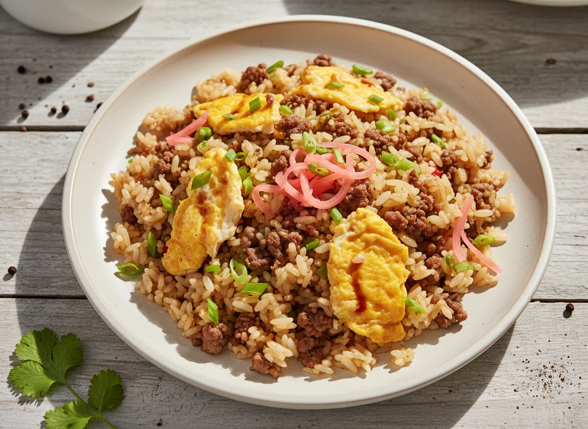 Fried Rice with Ground Meat and Egg photo