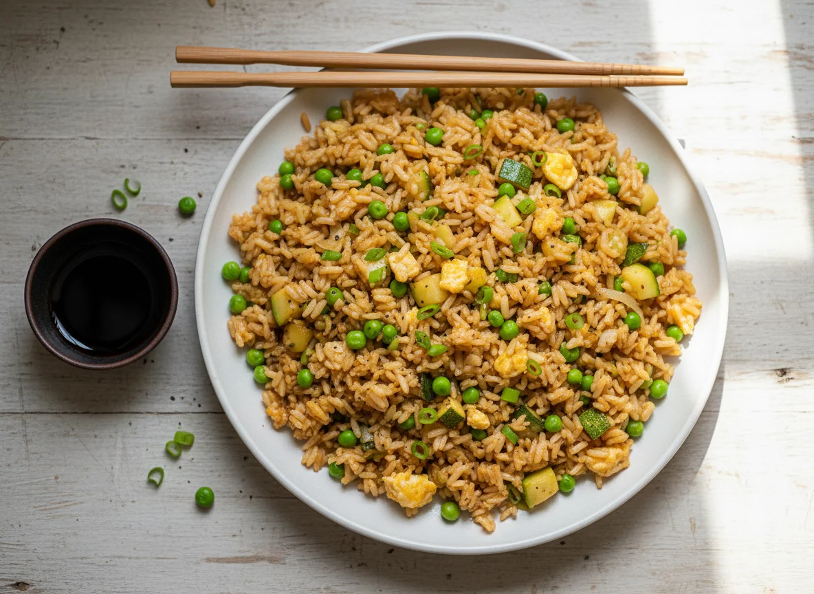 Fried Rice with Peas and Vegetables photo
