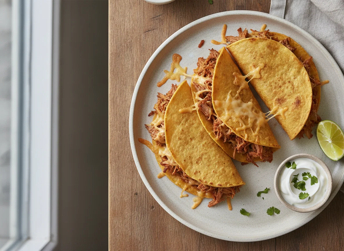 Fried Tacos with Shredded Meat photo