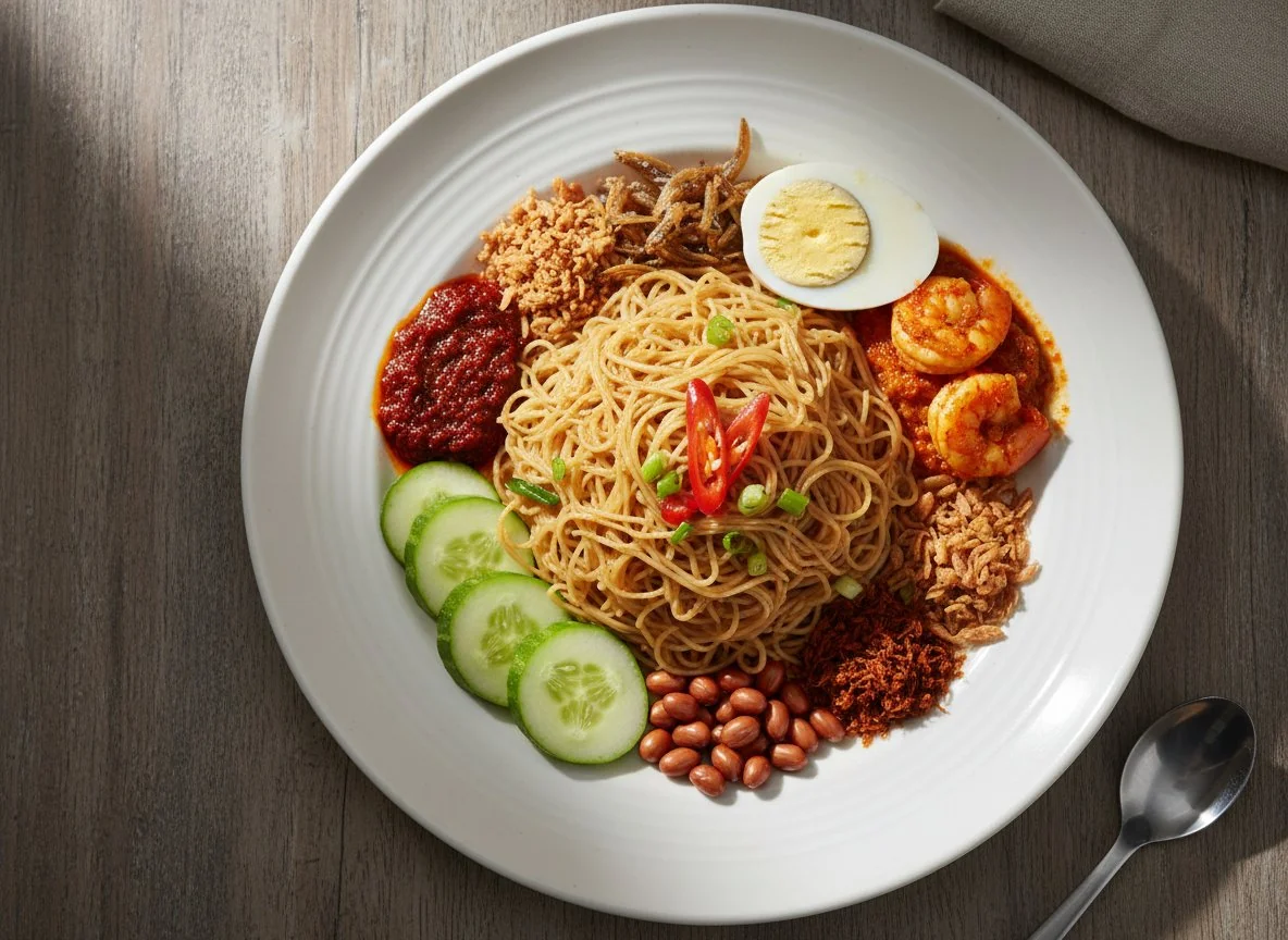 Fried Vermicelli Noodles with Condiments photo
