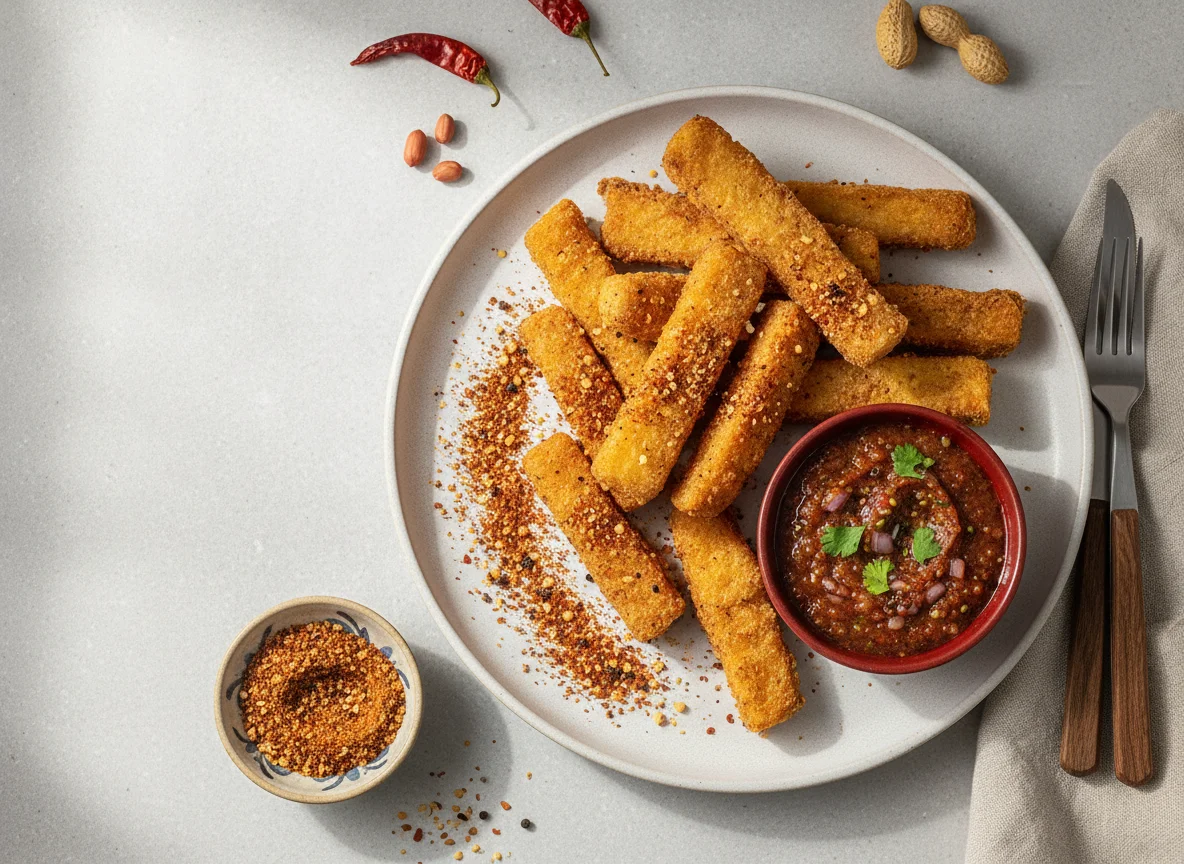 Fried Yam with Pepper Sauce and Yaji Spice photo