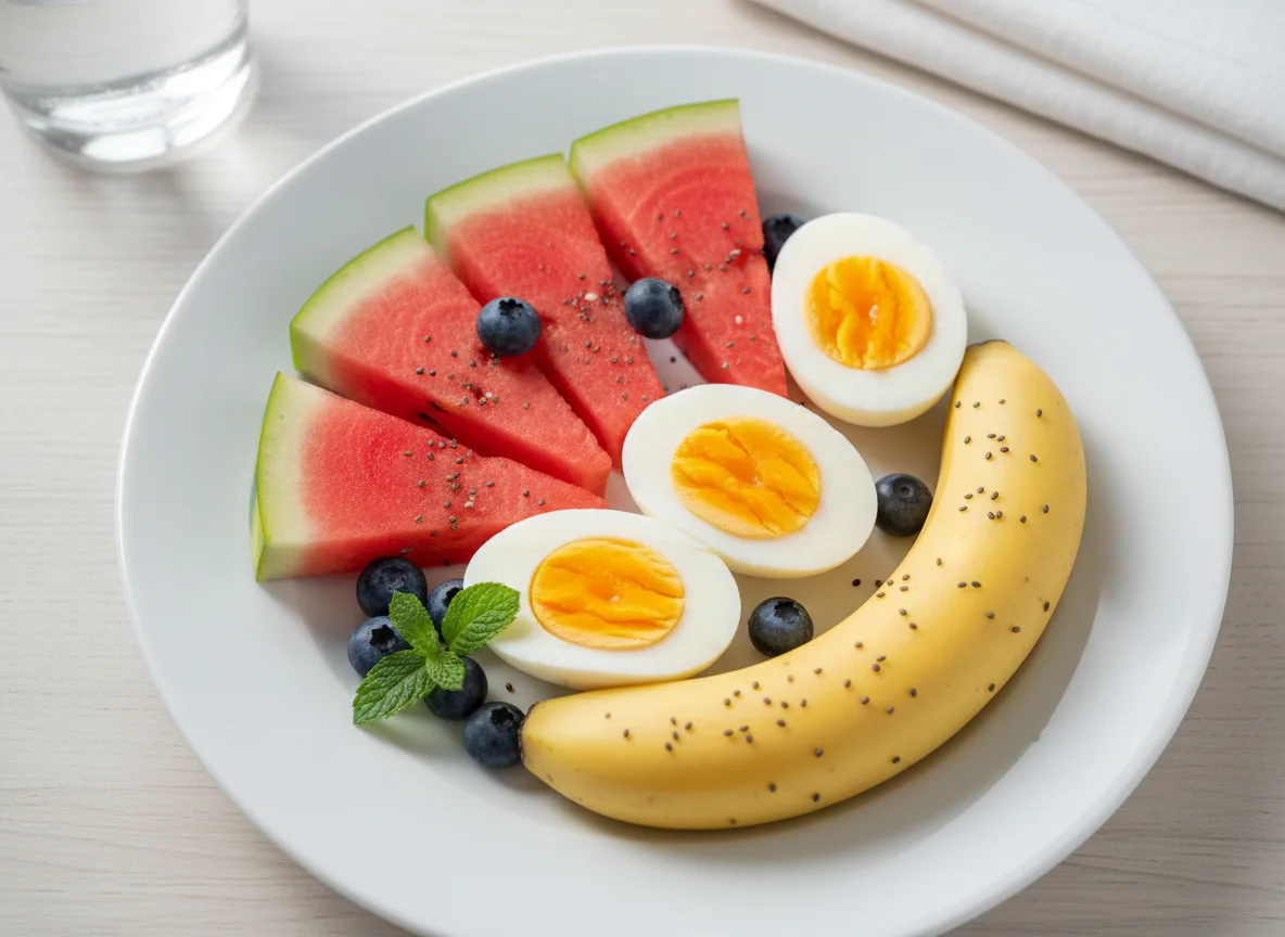 Fruit and Boiled Eggs photo