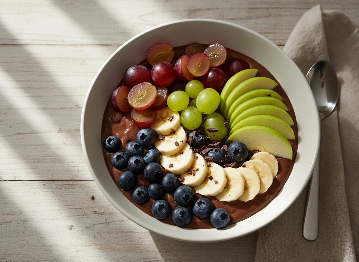 Fruit and Chocolate Yogurt Bowl photo