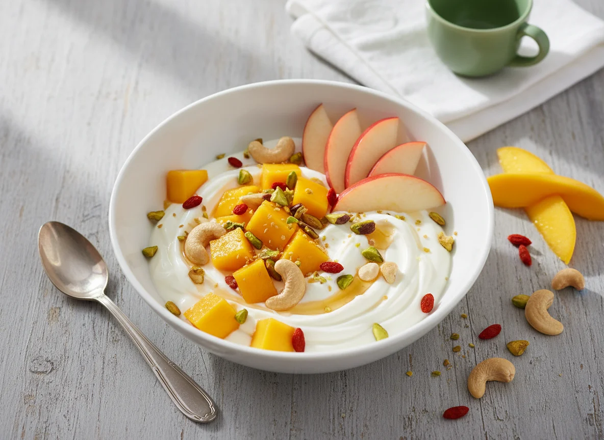 Fruit and Nut Bowl with Yogurt photo