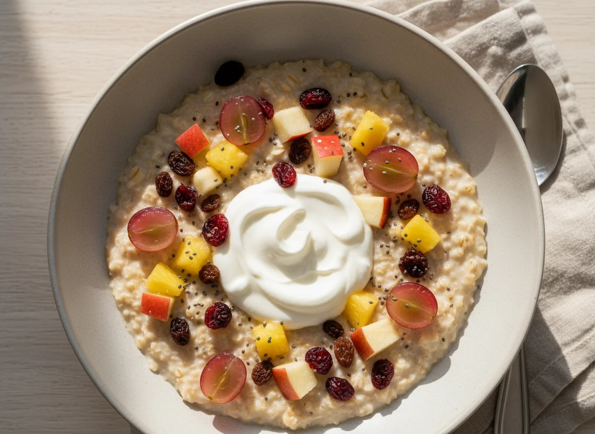 Fruit and Nut Porridge with Yogurt photo