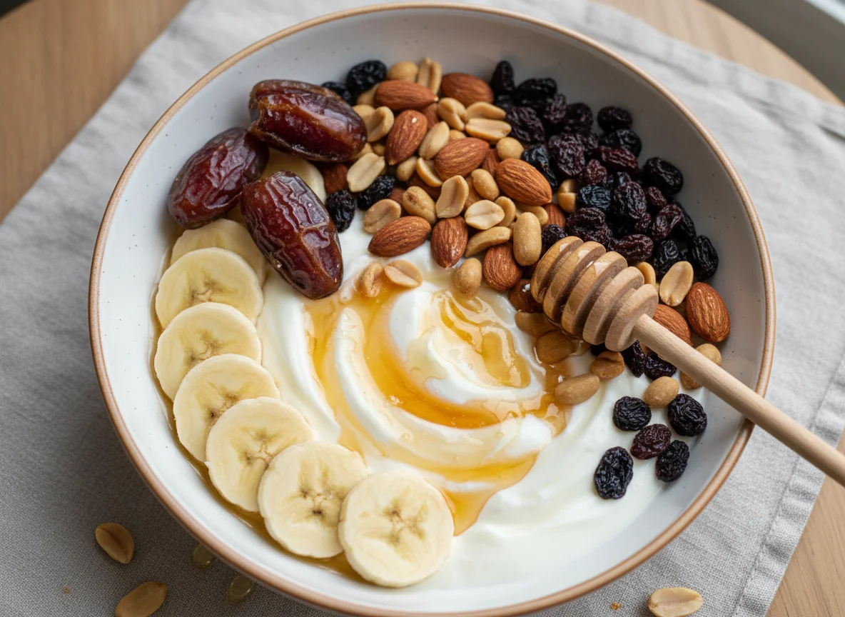Fruit and Nut Yogurt Bowl with Honey photo