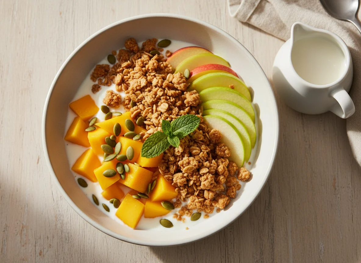 Fruit and Seed Bowl with Crumble Topping photo