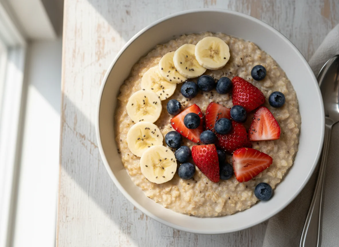 Fruit and Seed Topped Cereal Bowl photo