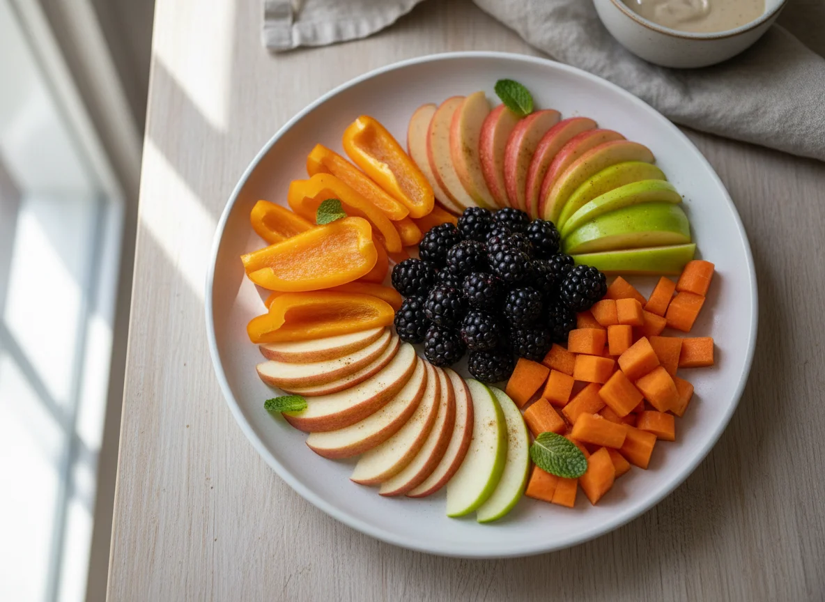 Fruit and Vegetable Snack Plate photo