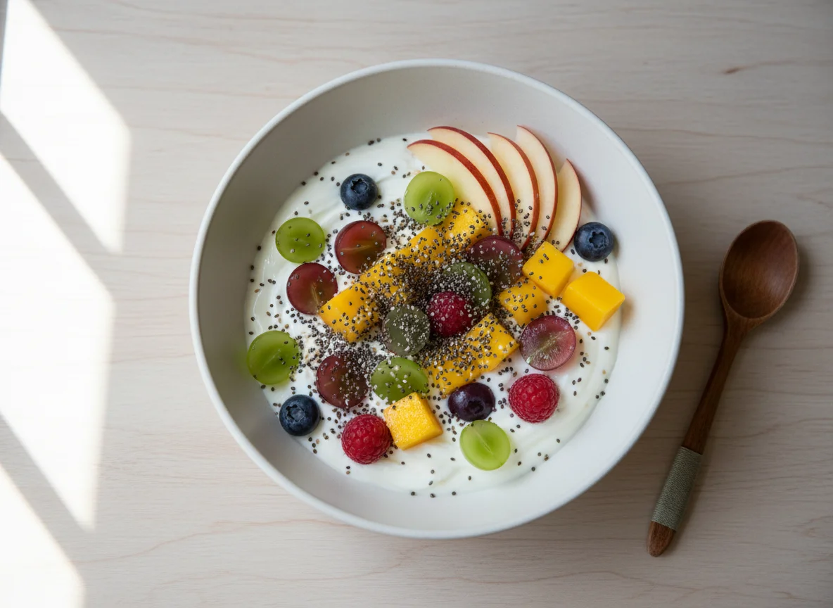 Fruit and Yogurt Bowl with Chia Seeds photo