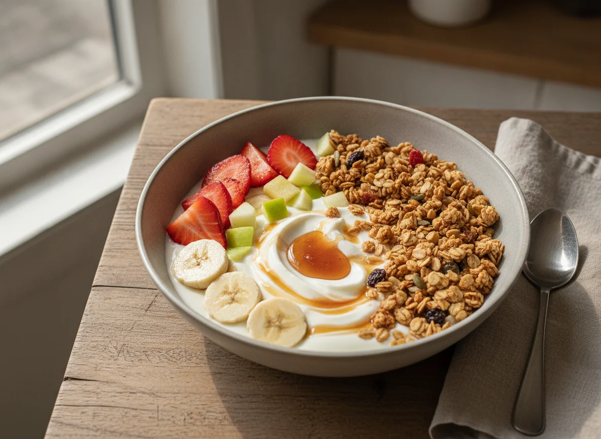 Fruit and Yogurt Bowl with Granola photo